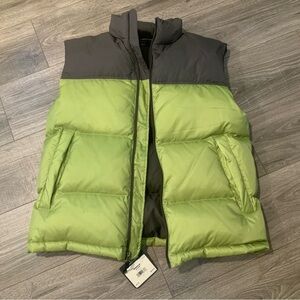 Tek Gear Green Grey Down Vest Sz Men’s Med NEW WITH TAGS